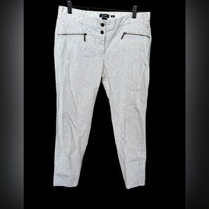 Olsen Europe Dana White Paisley Stretch Pants Size 12